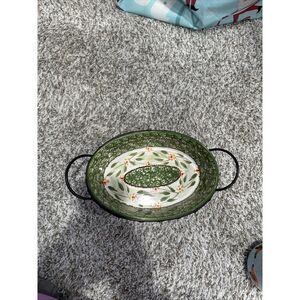 Temp-tations by Tara Presentable Ovenware Small Oval Bowl/Metal‎ Carrier